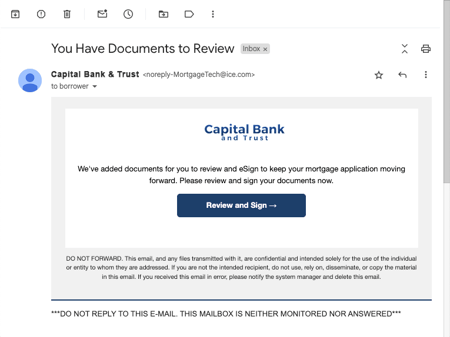 Borrower Email Notification