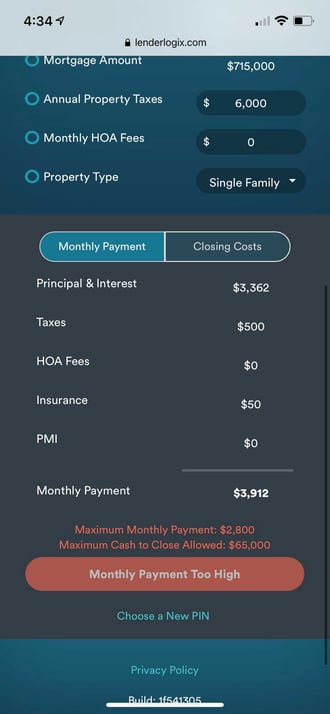 QuickQual-Parameters-Monthly-Payment-Too-High