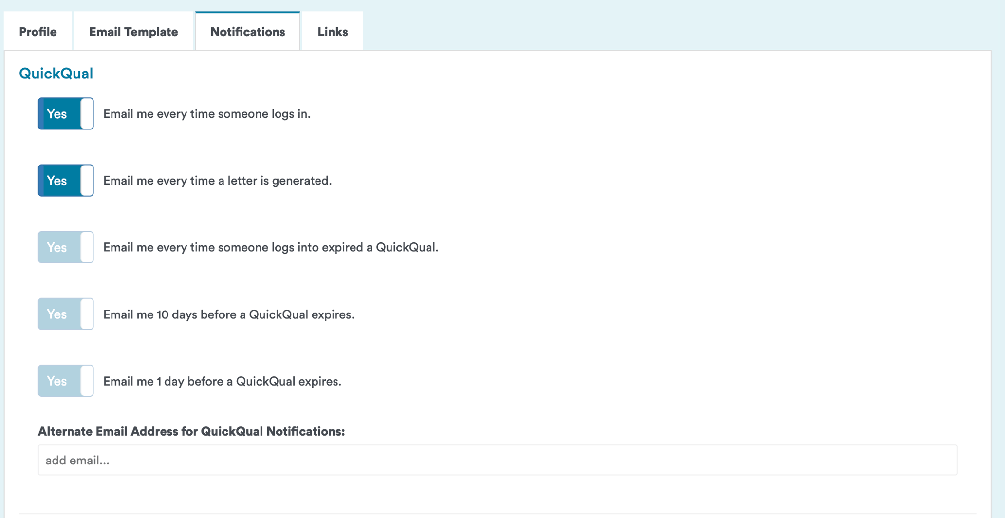 Manage Notifications in QuickQual
